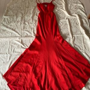NWT Faviana red full-length gown